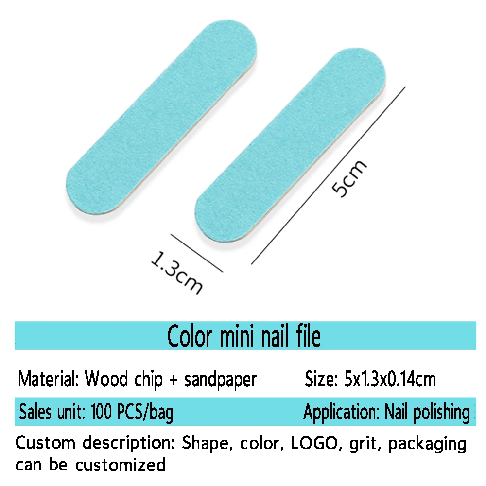 100pcs 5cm Wooden Mini File Strip Thin Sand Bar Nail File Nail Bar Wearable Nail Tools Nail File Strip Bulk Wholesale for Salon