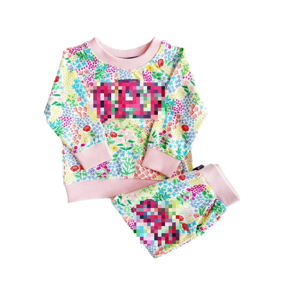 2024 Autumn New in Kids Baby Girls Boys Clothing Set 2pcs - Children Full Sleeve Print Sweatshirts+pants ,toddler 6M-3Y