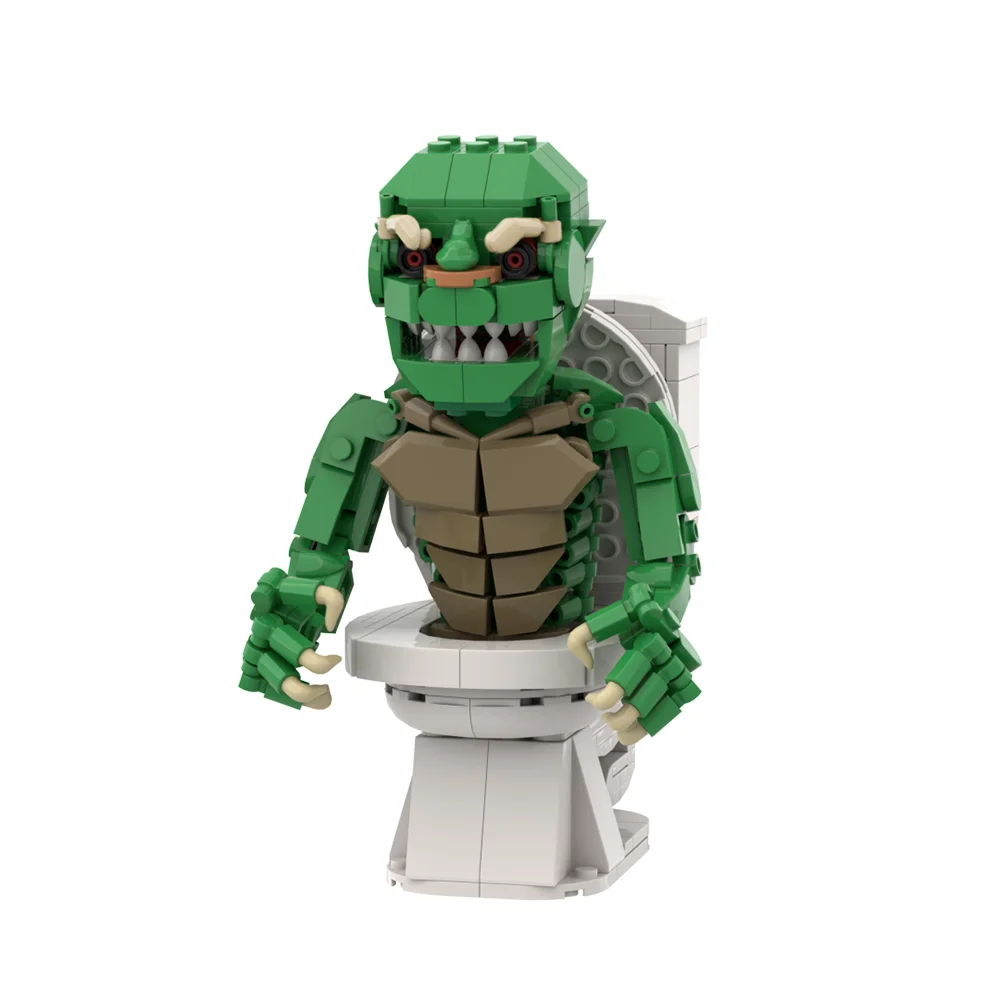 

MOC Ghoulies Building Blocks Model Toilet Green Monster Horror Doll Creative Bricks DIY Assembly Toys Children Halloween Gifts