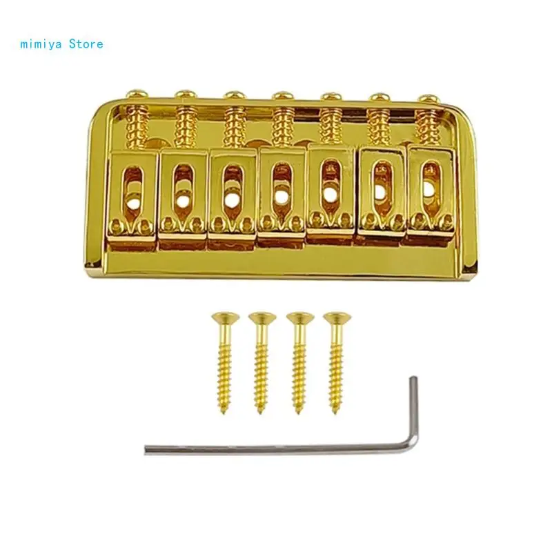 pipi 7 String Fixed Guitar Bridge Top Load Tailpiece with Mounting Screws & Wrench