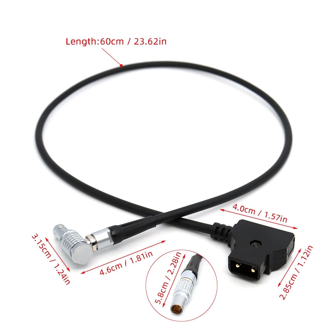 DTAP to Right angle 0B 2 pin for CVW SWIFT，Vaxis，Hollyland  600, Teradek Bolt Pro 300 TX / RX power cable