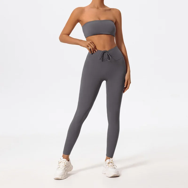 2 قطعة مجموعة اليوغا حمالة النساء تجريب بانت بدلة رياضية الصالة الرياضية رفع قطب يغطي الرجل حمالة صدر رياضية ملابس رياضية نشطة XP275 #3