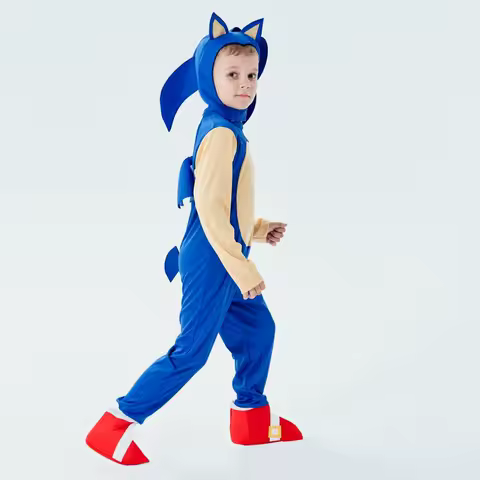 Sonic cartoon Sonic Boy dressed up in stage performance costumes