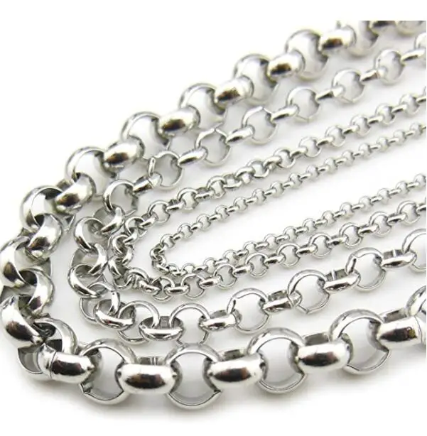 

Lot 3meter In Bulk 3-12mm Smooth Rolo Chain Shiny Link Chain Stainless Steel Jewelry Findings Chain Marking DIY Silver