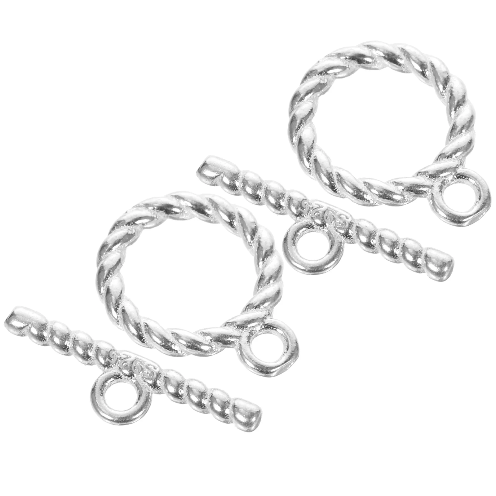 

2 Sets S925 Bracelet Necklace Connecting Buckle Clasps for Making Toggle Charm DIY Jewelry Buckles