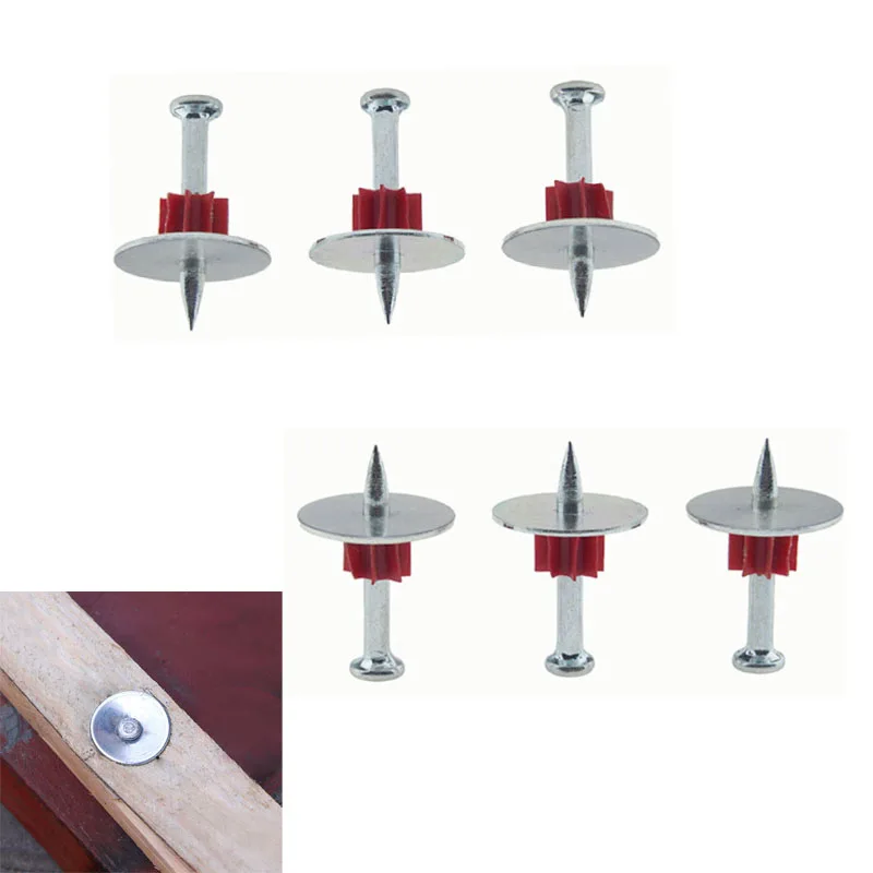 

100 шт. цементные гвозди, стальные гвозди, фиксированные гвозди для пистолета, специальные гвозди с прокладкой, гвозди для стрельбы, потолочные гвозди с бетонной прокладкой