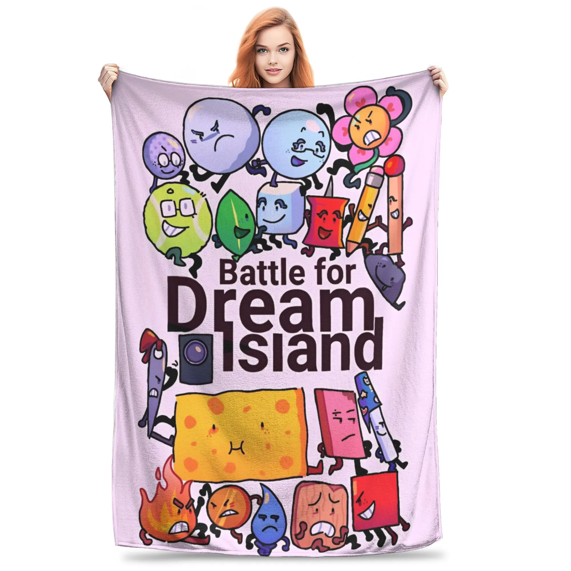 BFDI Inanimate Insanity All Characters Plush Blanket Battle Dream Island Awesome Throw Blankets Home Rug Piece Lightweight Thin