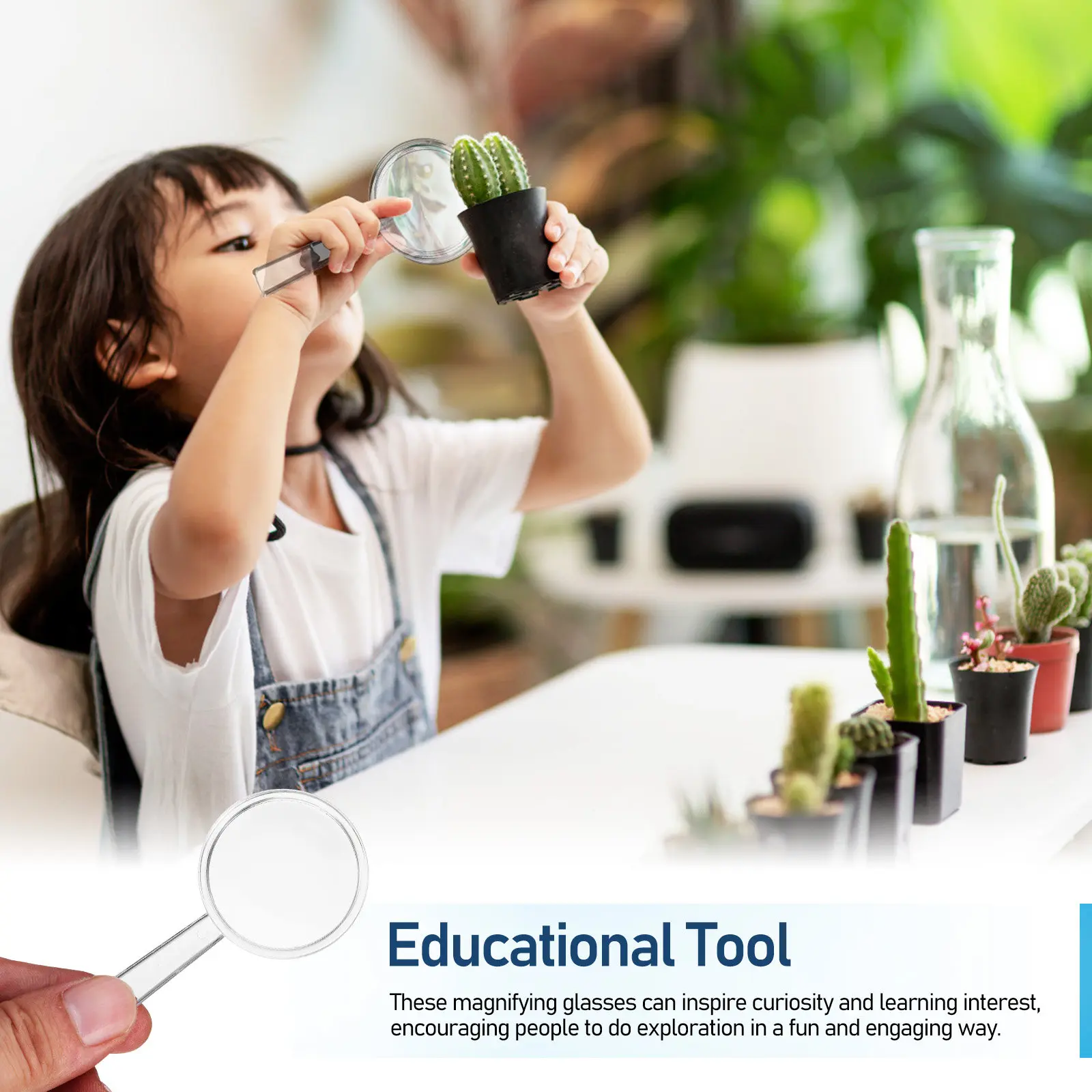 

16Pcs Handheld Magnifying Glass Set 8X Large Lens for Reading Repair Educational Tool Family Classroom Use Black Magnifier