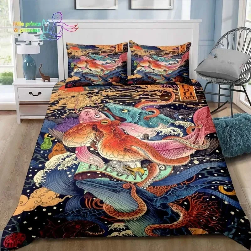 Japanese Style Scenery Art Comfortable Duvet Quilt Cover Pillowcase Bedding Set Children Bedroom Decoration Home Textile