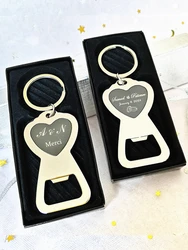Personalized wedding gifts For Guests Souvenirs Love Heart Keyring Bottle Opener Keychain Birthday Party Gift wedding favors