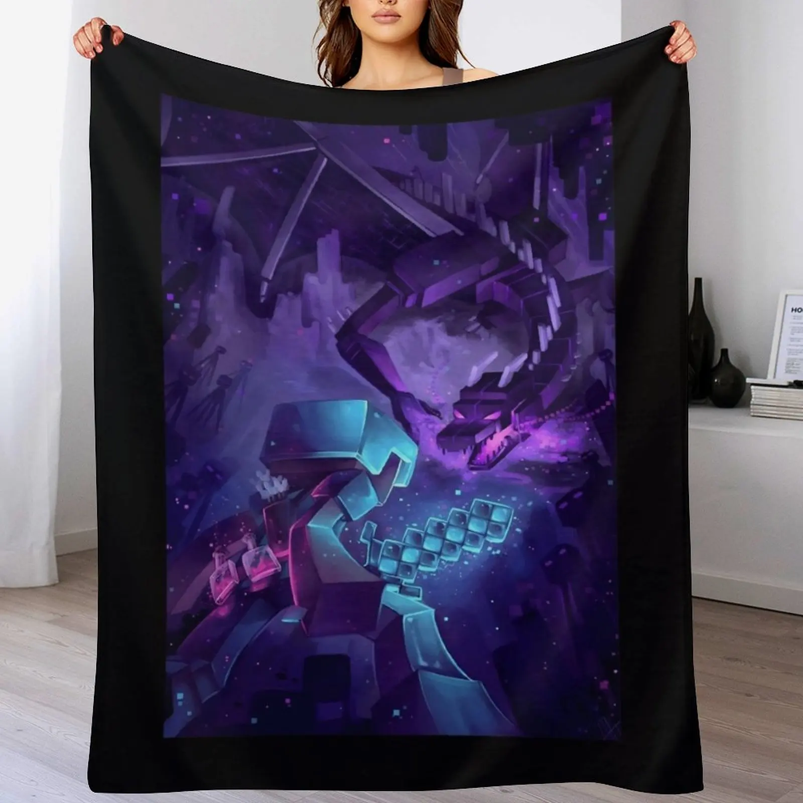 Steeve vs ender dragon Classic \t\t Throw Blanket for babies Extra Large Throw Furry Blankets