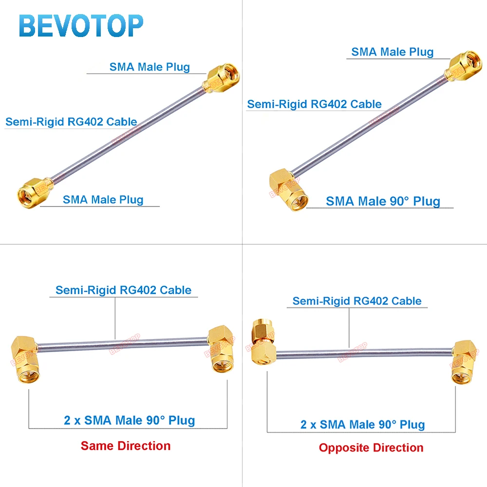 

1PCS SMA Semi-Rigid RG402 Cable SMA Male to Male 90°/180° Plug High Frequency Low Loss RG-402 141 Test Cable RF Coaxial Jumper