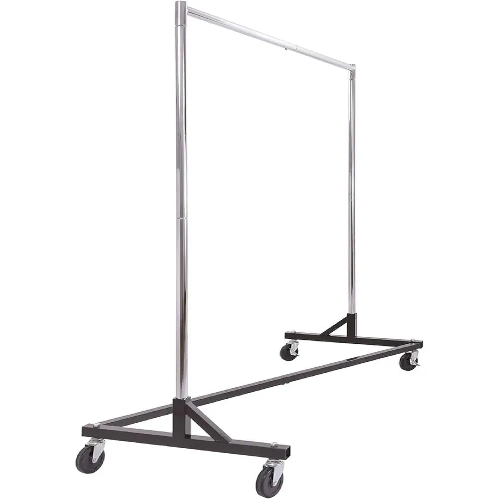 

Heavy-Duty Rolling Z-Style Garment Rack with Durable Square Tubing for Commercial Use