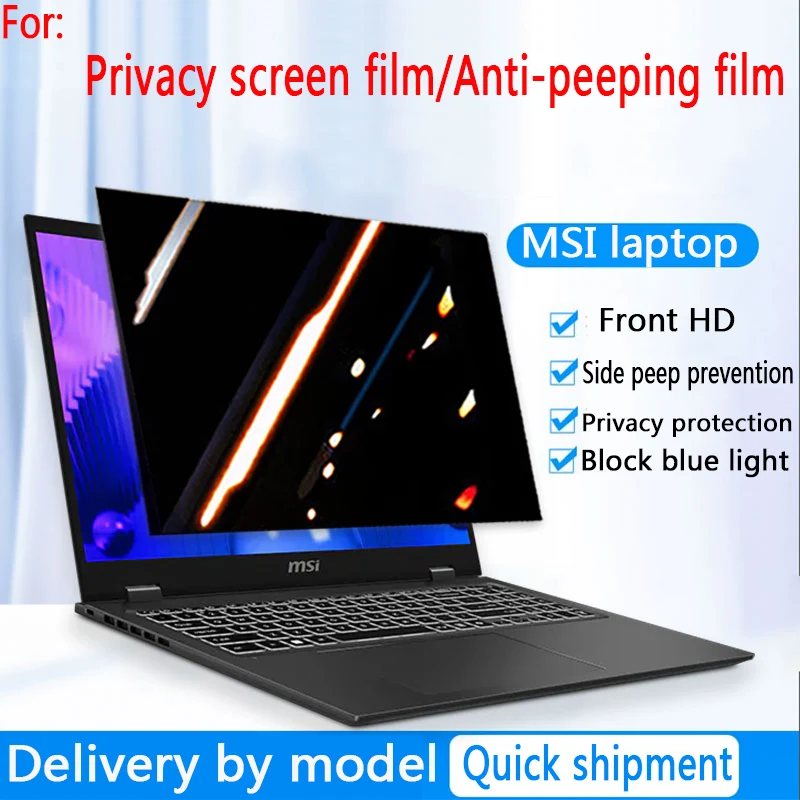 

Для ноутбуков MSI Modern A13 A14 A15 AI+ F3HM Privacy Screen Film Venture Pro 17/Pro 15 A2RW Prestige 13 AI Anti-peeping Film