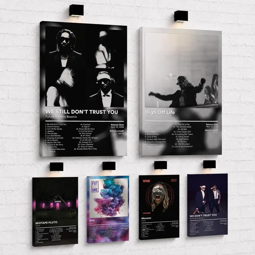 Rapper Album F-Future Framed Wall Painting Ready to Hang Canvas Wall Art Poster for Bedroom Living Room Home Decor Gift
