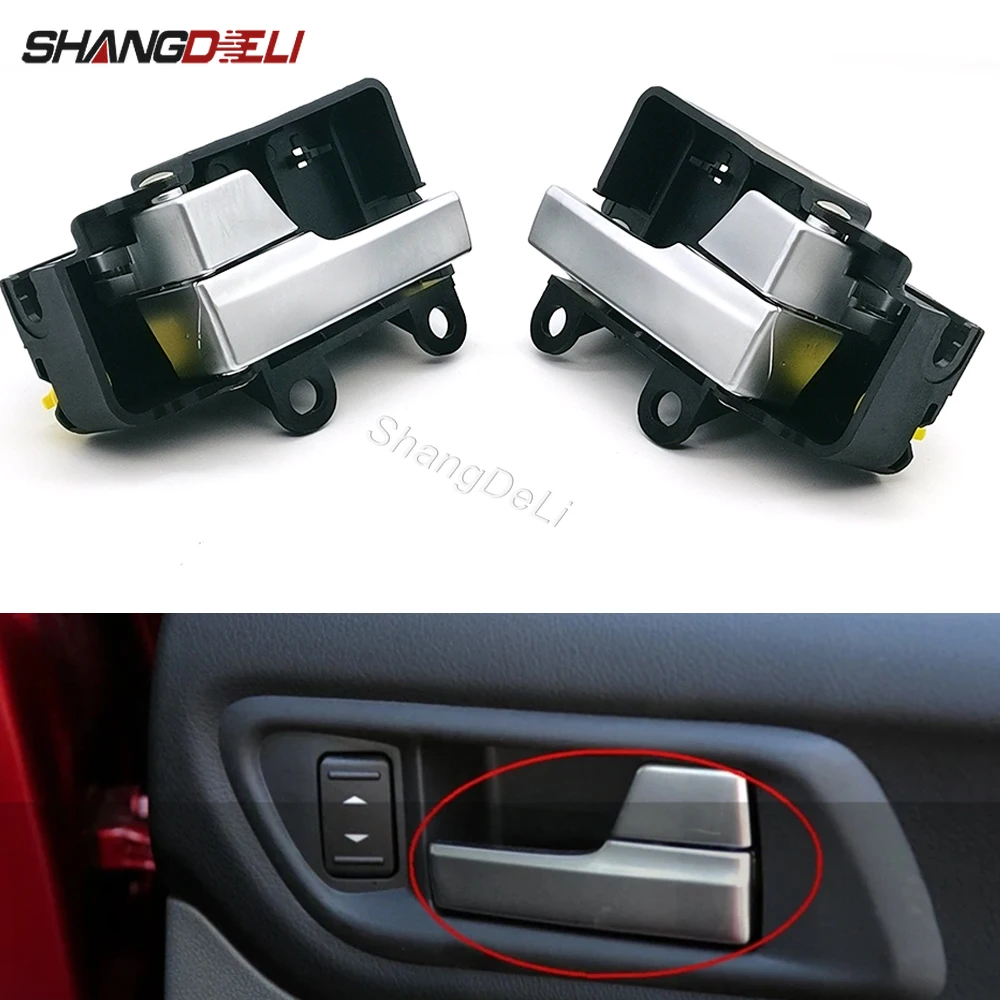 

2PCS New Car Silver Interior Inside Door Handle Inner Handle Assembly Fit for Ford Focus 2005-2013