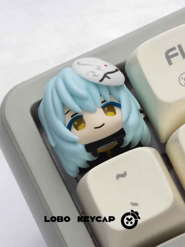 Slime Artisan Keycap Mechanical Keyboard Accessories Resin Art Cute Cartoon Blue Computer Accessories Keycap Customization Gift