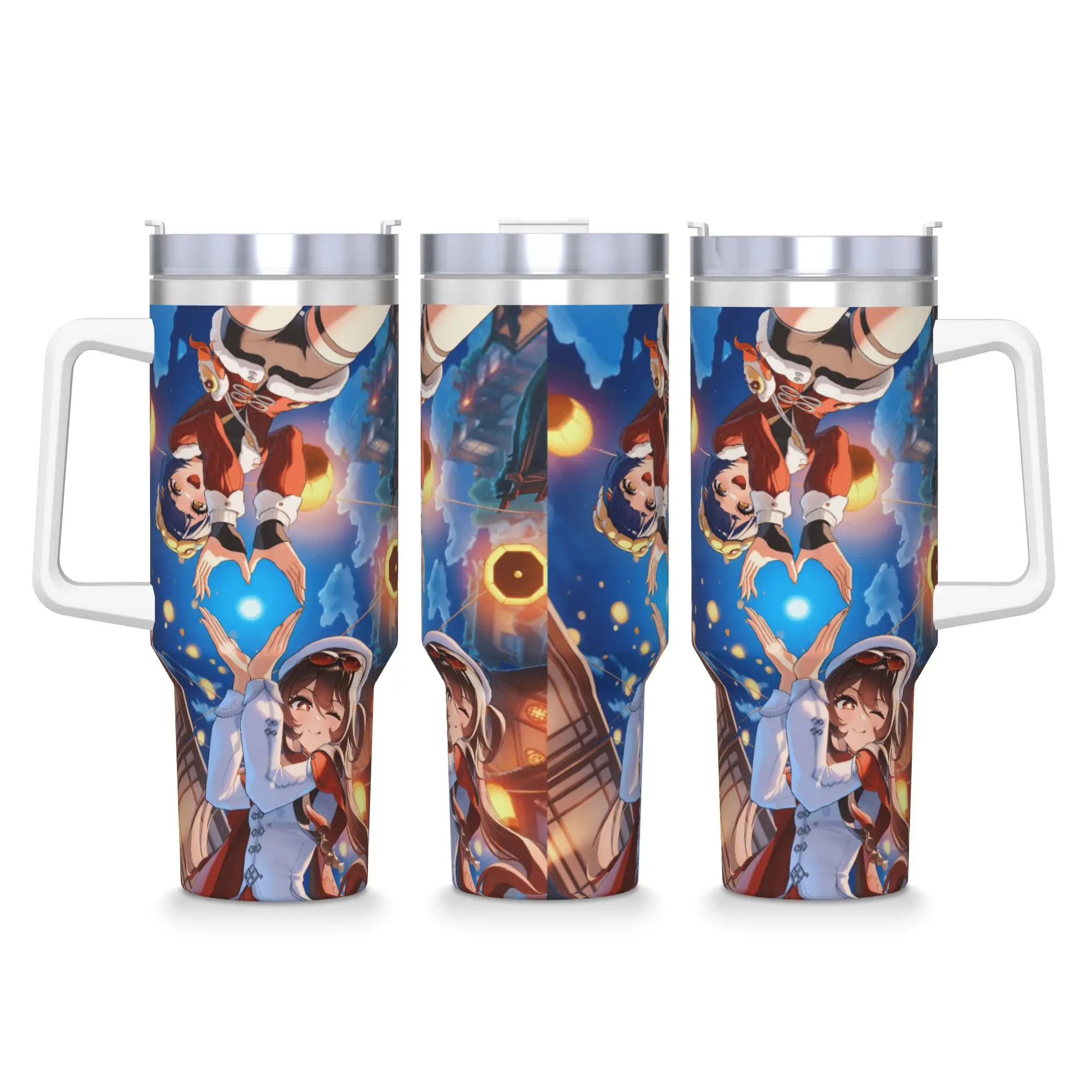 Stainless Steel Tumbler Anime Game G-Genshin Impact Car Mugs With Straws  Beach Bottle Heat Preservation 40oz Coffee Mug