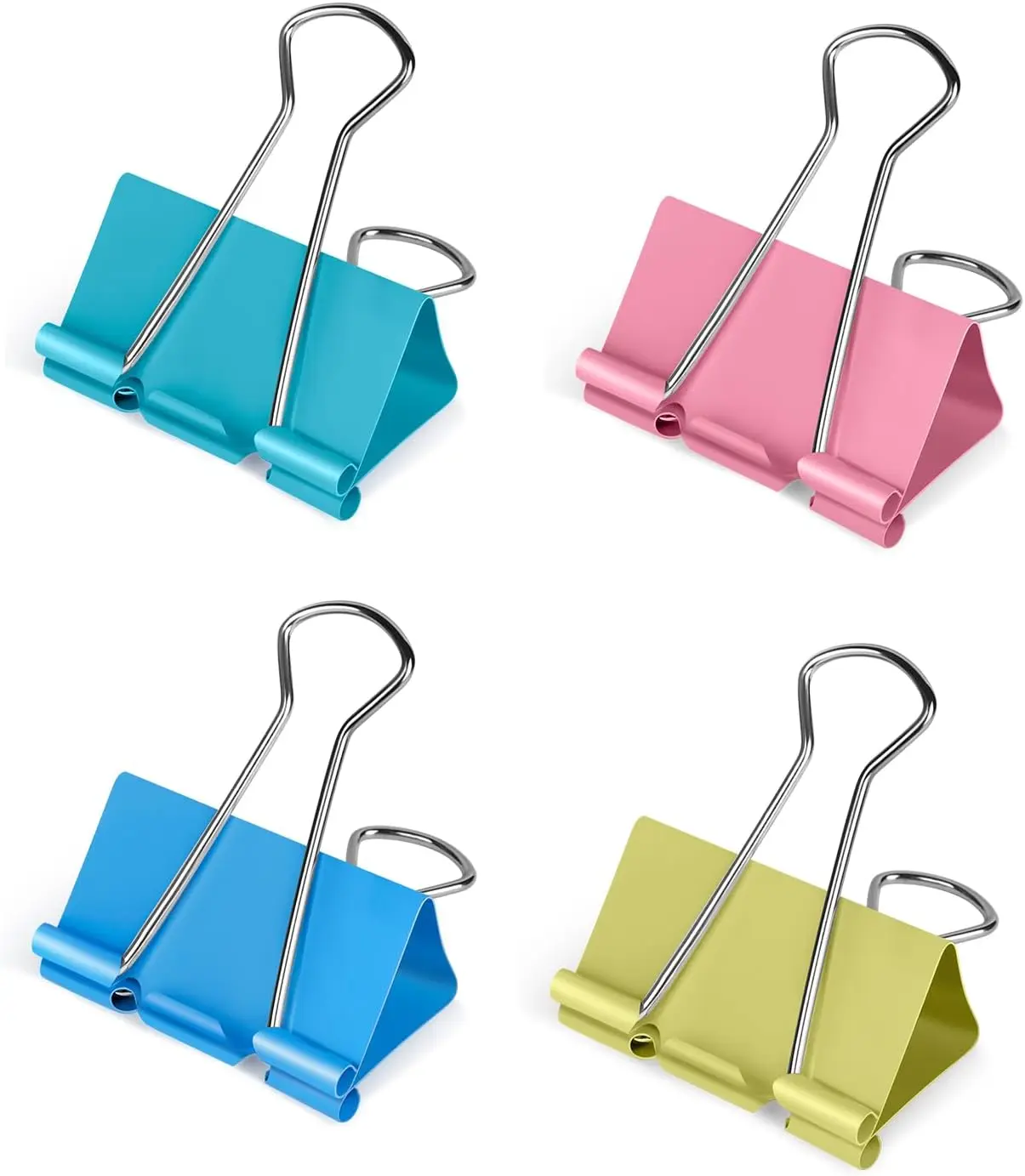 

Medium Binder Clips 1.25 inch, 40 Pcs Colorful Paper Clips for Office