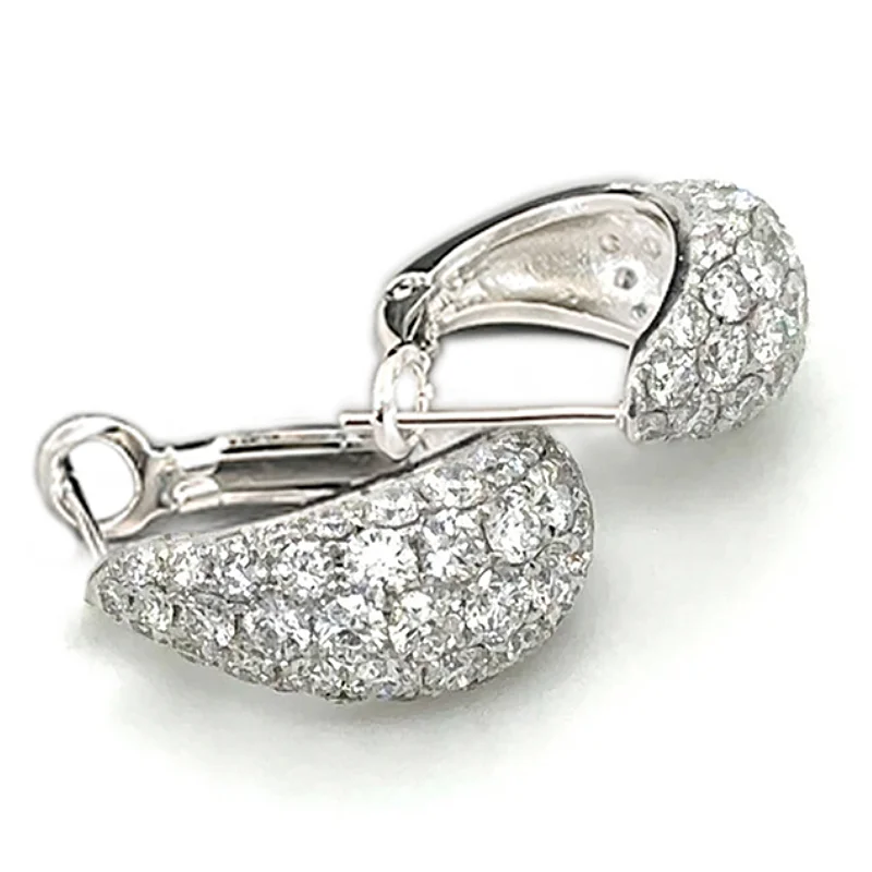 Huitan Luxus Frauen Creolen Voll Eingelegten Glänzenden Zirkonia Trendy Hochzeit Engagement Silber Farbe Zubehör Schmuck