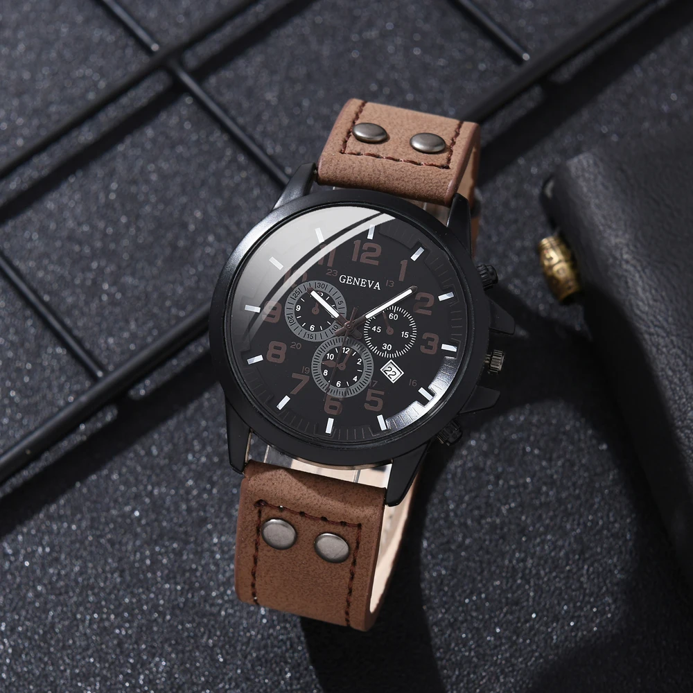 Luxury Brand Watch Men Leather Sports Watches Men's Army Military Quartz Wristwatch Male Clock Relogio Masculino Reloj Hombre