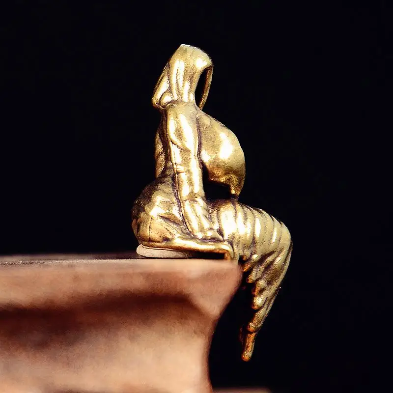 Hot Brass Pumpkin Demon Small Figurine Moon  Decoration Statue Desktop Ornaments Halloween Party Gifts Home Decoration Crafts