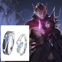 Game LOL Rakan Xayah Cosplay Ring Halloween Jewelry Accessories Gift For Boyfriend Girlfriend Lovers