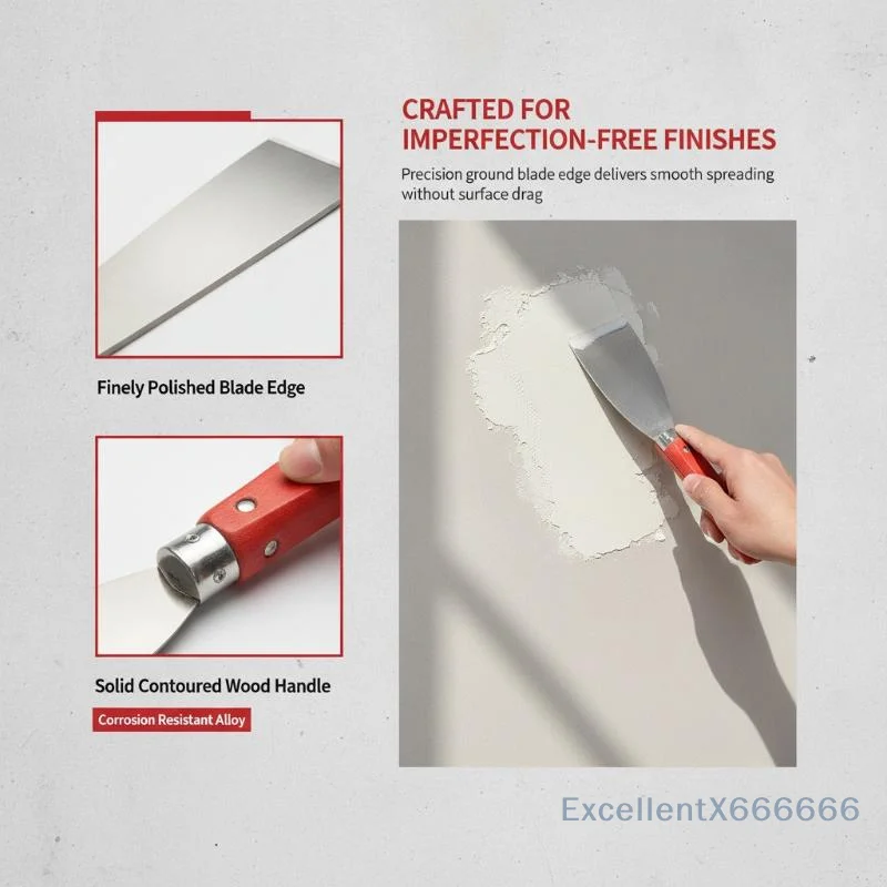 3Pcs Trowel Scraper Masonry Set Heavy Duty Durable Tool for Concrete Plaster Garden Outdoor Renovation Work