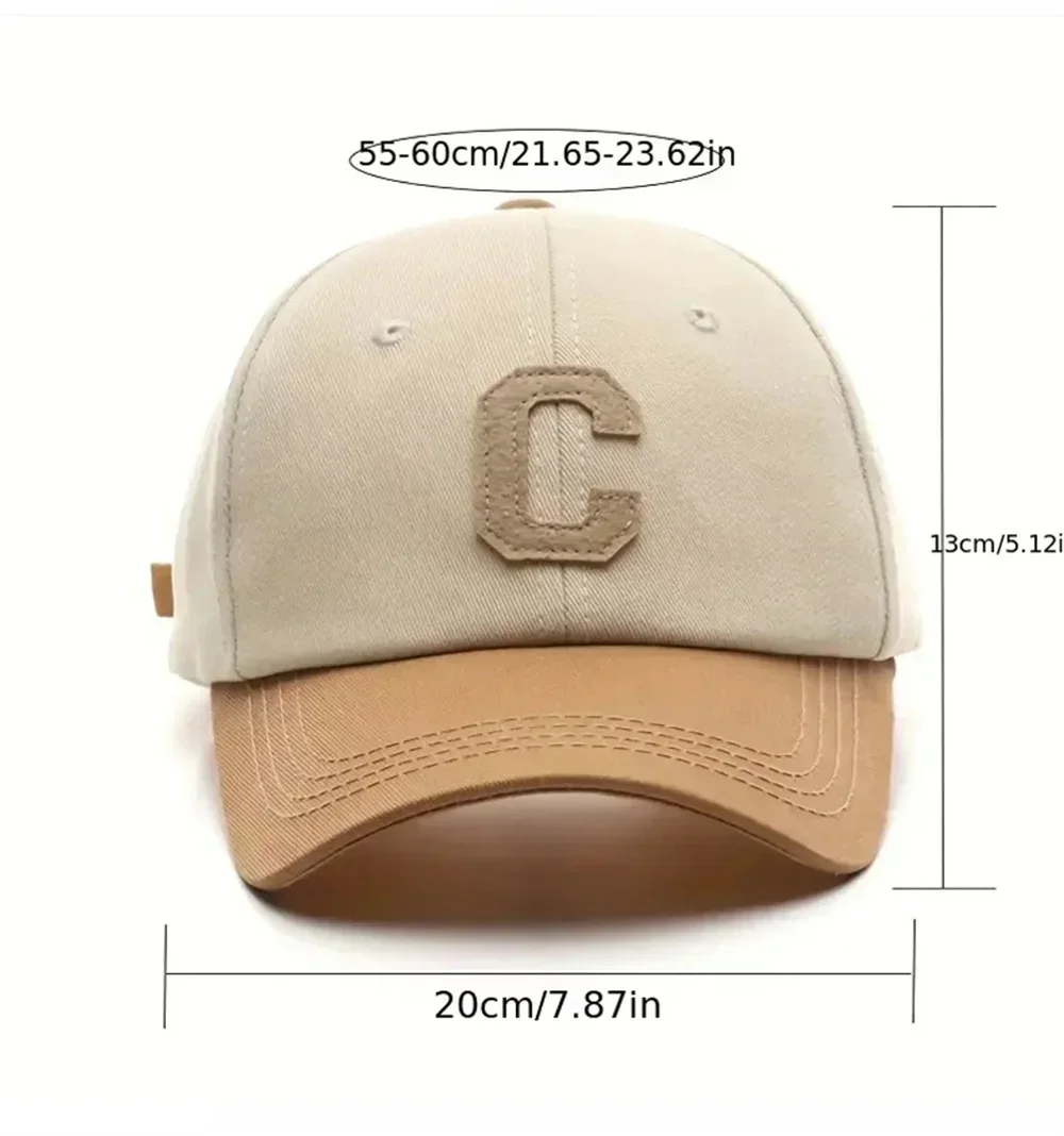 2025 قبعة بيسبول للنساء والرجال قبعة الموضة رسالة C التصحيح قبعة الصيف أقنعة الشمس قبعات كتلة اللون تصميم لارتداء غير رسمي
