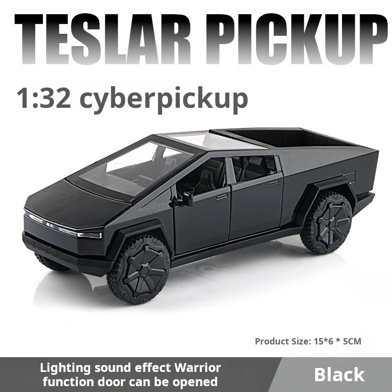 1:32 Cybertruck Pickup Alloy Car Model Diecasts Metal Toy Off-road Vehicles Sound and Light Simulation Collection Kids Gifts