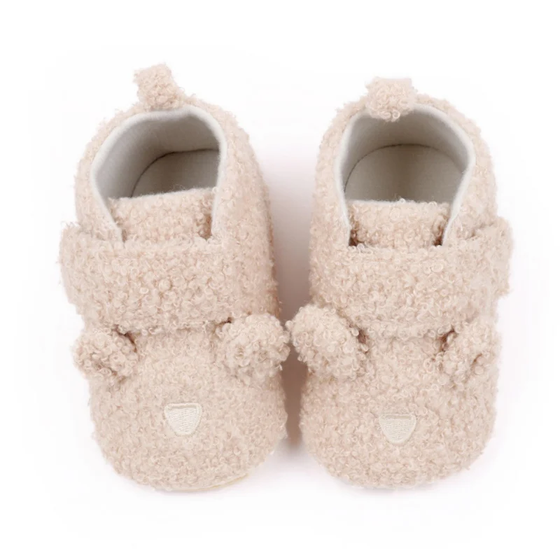 Baby Warm Boots Cute Bear Coral Velvet Shoes Infant Toddler Crib Snow Boots Soft Infant Girls Boys Anti-Slip Boot Newborn Shoes