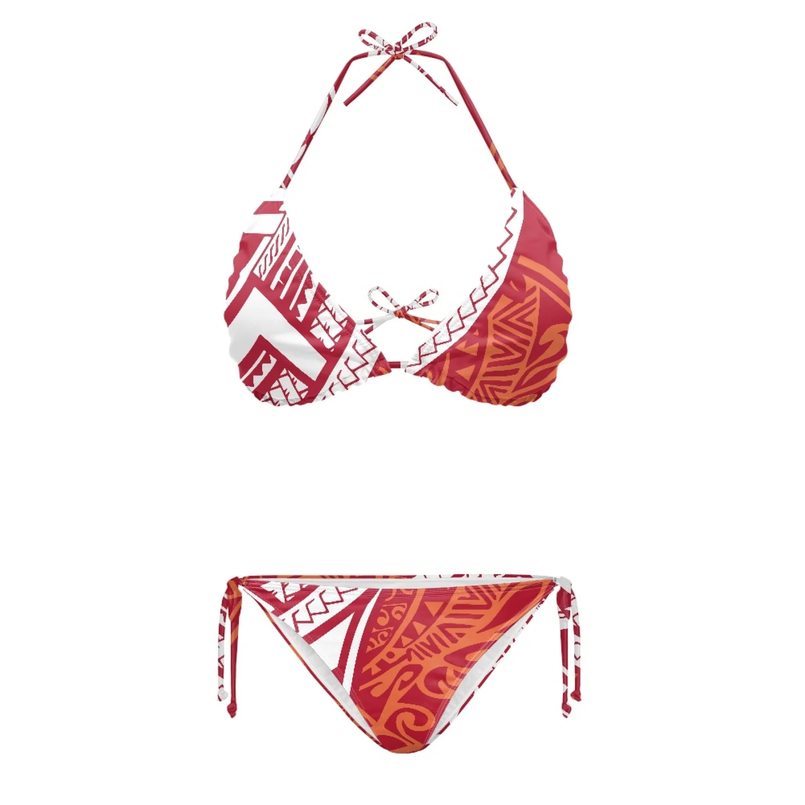 Feminino sexy impressão halter tiras biquíni feminino banho novo maiô feminino de duas peças conjunto de biquíni banhista natação