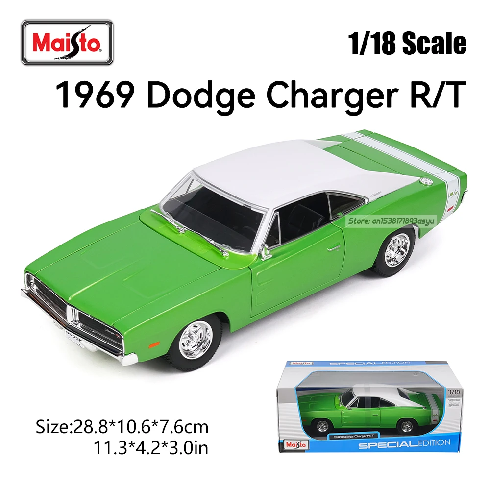 

Maisto 1:18 1969 Dodge Charger R/T Brand Alloy Car Model Static Die Casting Model Collection Gift Toy Gift Black base