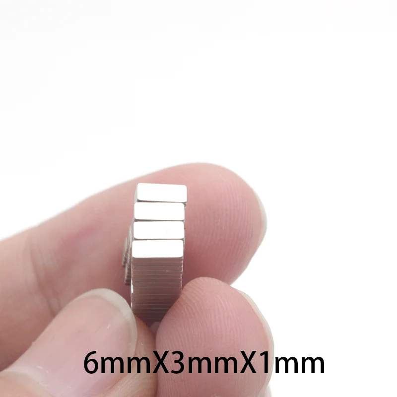 50~1000PCS 6x3x1mm Neodymium Magnet 6mm x 3mm x 1mm N35 NdFeB Magnets Block Super Powerful Strong Permanent Block