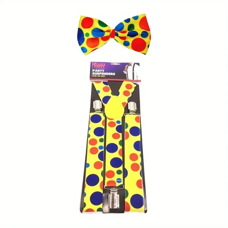 Clown-Sling-Fliege-Set, farbige Schlinge, geeignet für Geburtstag, Hochzeit, Party, Weihnachten, Cosplay, Zubehör, Straßenshow