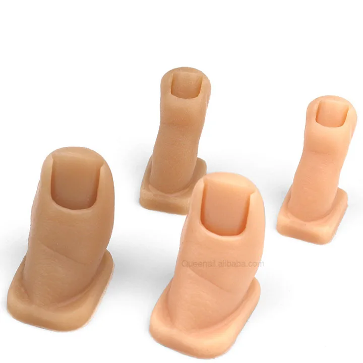 2Pcs set silicone flexible training manicure toe model display fake nail art practice toes