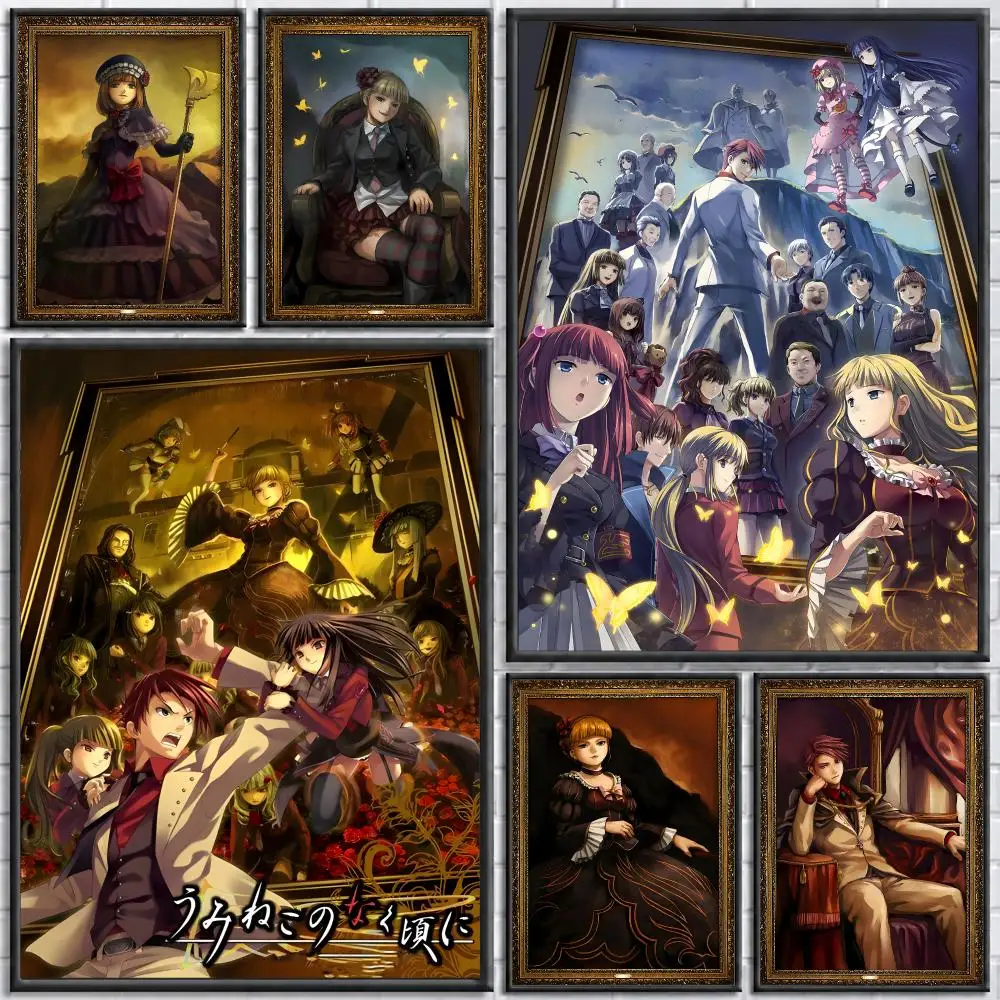 Anime Umineko When They Cry Poster Self-adhesive Art Waterproof Paper Sticker Coffee House Bar Room Wall Decor