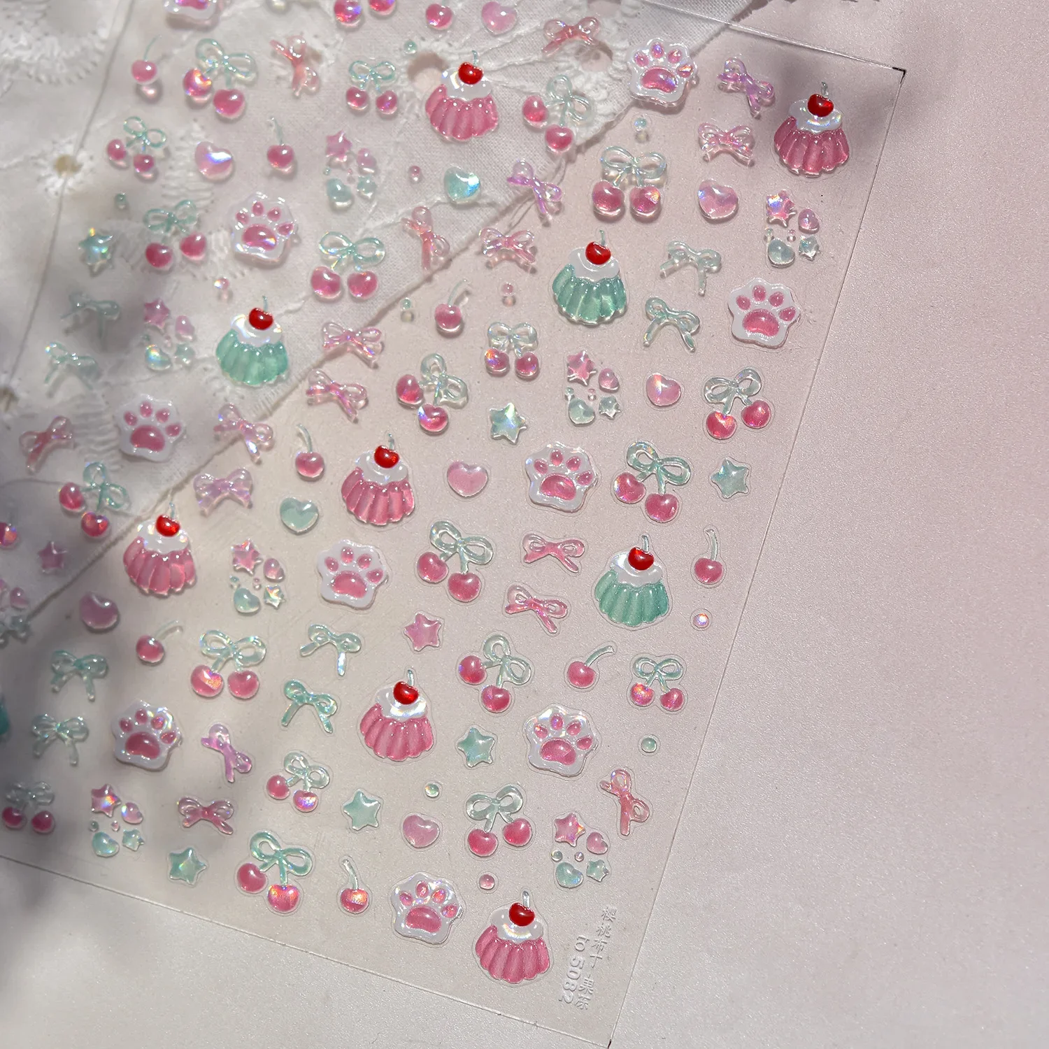 Bottle Milk Fruit Juice Beverage Lovely Rabbit Strawberry Peach Banana Bowknot 5D Nail Art Sticker Self Adhesive Manicure Decal