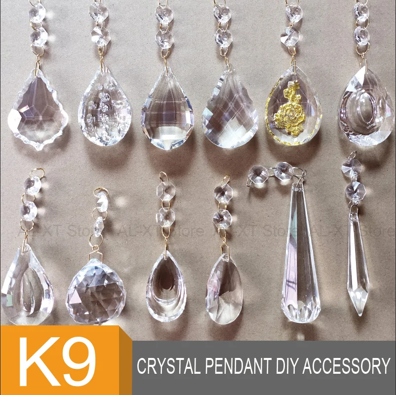 1Pcs K9 Crystal Bead Pendant Lighting Pendant Door Curtain Showcase Crystal Ball Wedding Decoration Lighting DIY Accessories