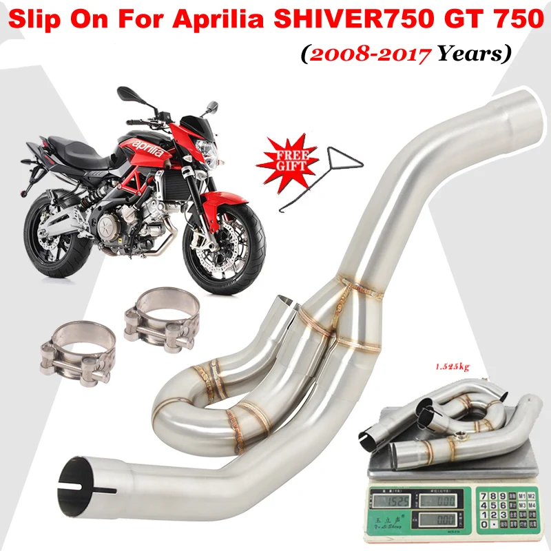 

Motorcycle Exhaust Middle Link Pipe Slip-On For Aprilia Shiver750 SL750 Shiver 750 GT750 2008 - 2017 Moto Escape Connecting Tube