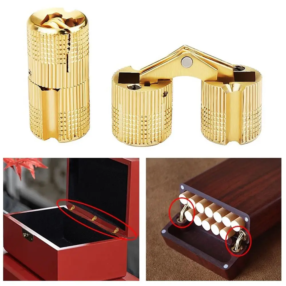 New 8-18mm Brass Hinges Invisible Concealed Barrel Hinge Cylindrical Hidden Hinges Cupboard