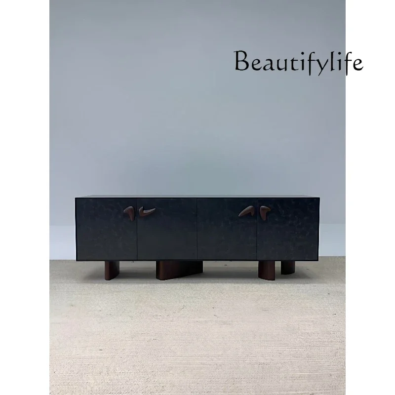 غرفة المعيشة المنزلية المصممة من العصور الوسطى، خزانة جانبية لتخزين الطعام من الخشب الصلب الإبداعي، خزانة تلفزيون بمدخل عتيق