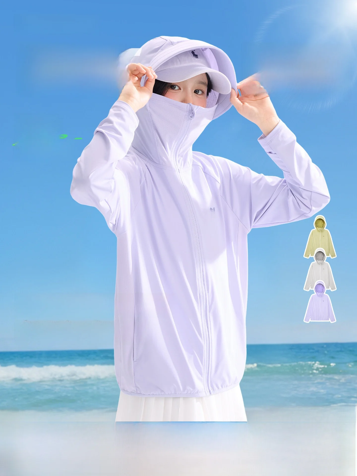 girls'-summer-lightweight-cool-feeling-sun-protection-clothes-children's-original-yarn-long-sleeve-hooded-zippers-outdoor-clo