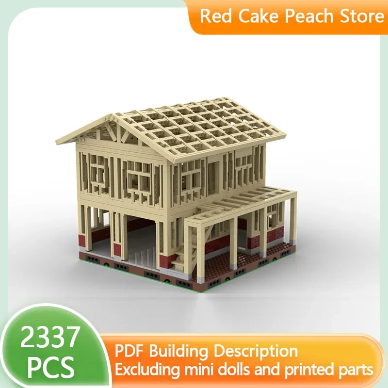 Street View Model MOC Building Bricks, Single Family Villa Framework, Modular Technology Gifts, Holiday Assemble Toys Suit para niños