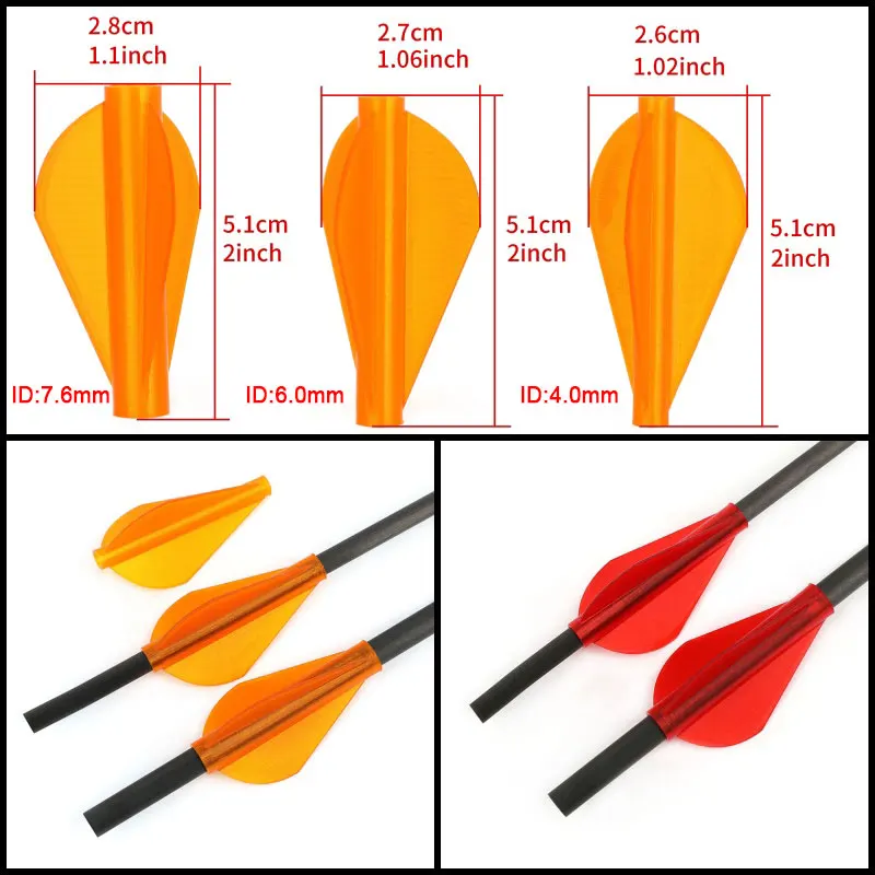 12/24pcs Archery Arrow Feather TPU Arrow Vanes Fletching For 4/6/7.6mm Arrow Shafts Recurve Compound Bow Hunting Target Shooting
