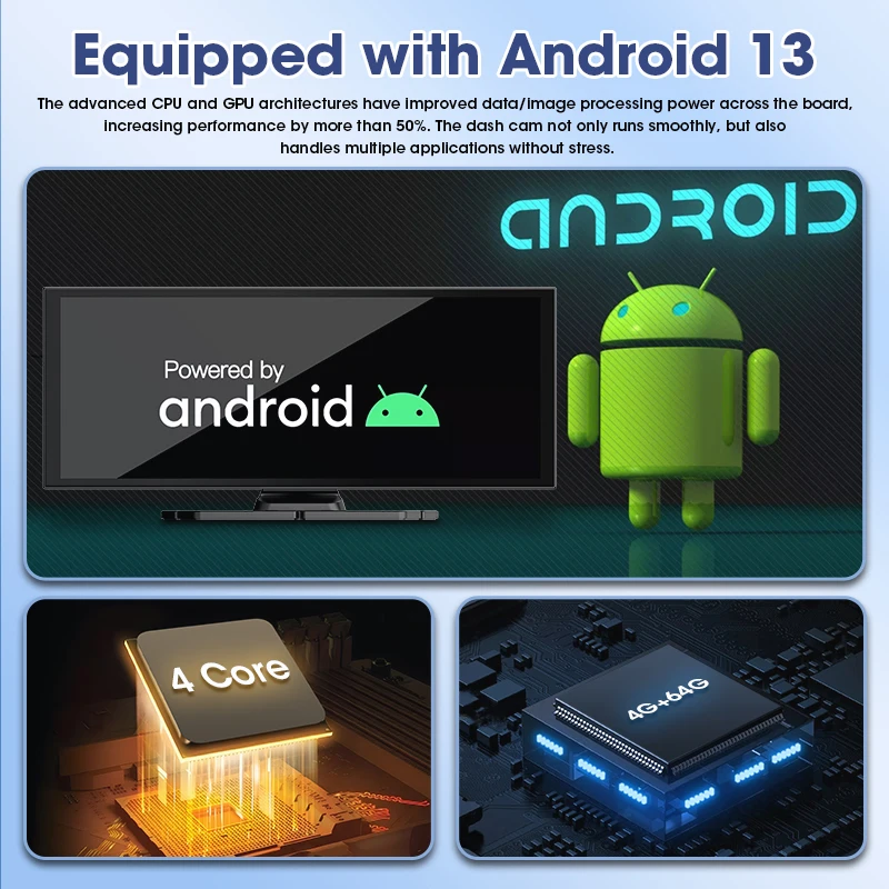 Jansite 11.26 "أندرويد 13 4G + 64G مشغل سيارة CarPlay أندرويد شاشة تلقائية نظام تحديد المواقع والملاحة واي فاي دعم Tiktok Youtube Netflix TPMS