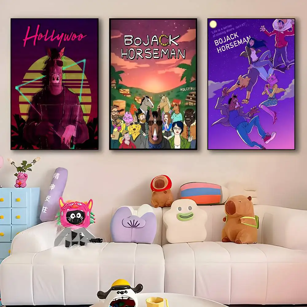 Cartoon Anime TV B-BoJack H-Horsemans Manga Posters HD Print Vintage Wall Art Decor for Home Study Room