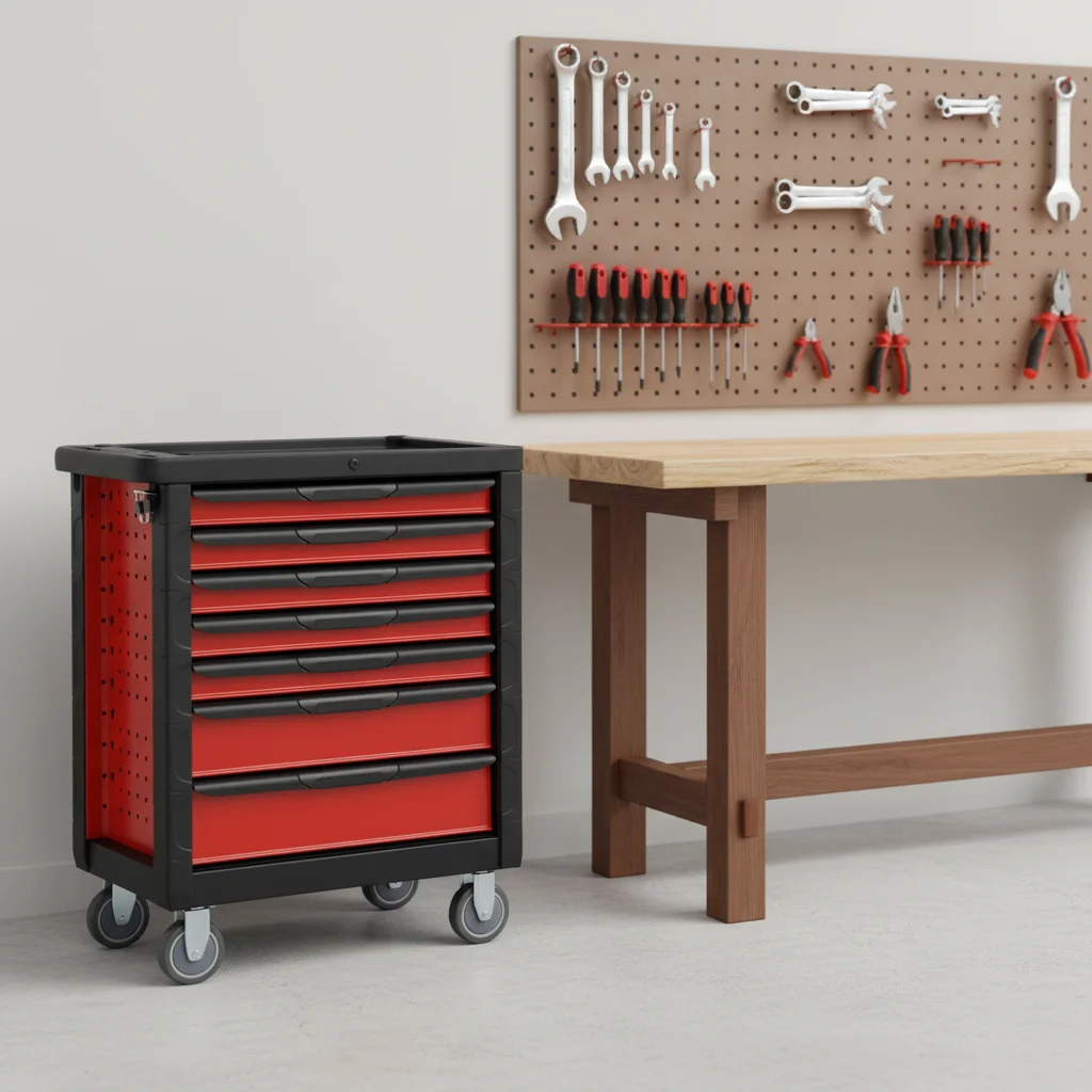 

Трехъярусная прочная передвижная тележка для инструментов с железной ручкой на колесах, металлический органайзер для хранения, усиленная конструкция, для гаража