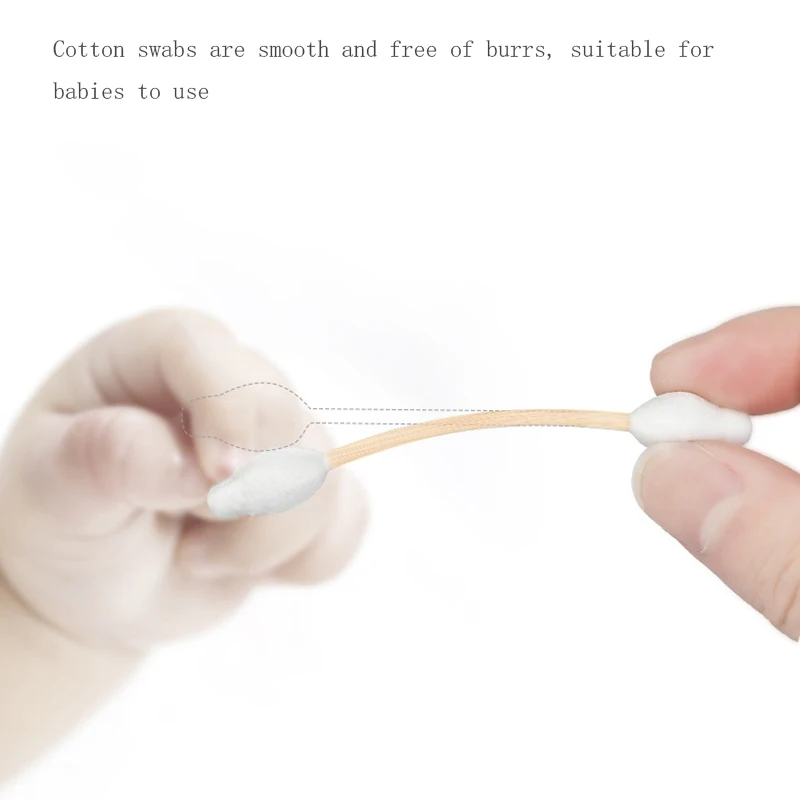 مسحات قطنية للأطفال، أطراف مزدوجة للأذن والأنف، عصا تنظيف متعددة الوظائف، أعواد قطنية من الخيزران، تنظيف المكياج للأطفال
