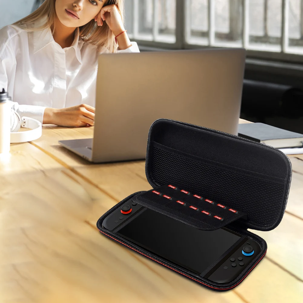 

Чехол-сумка для Nintendo Switch 2: Защитная дорожная сумка с отделениями для игровых карт, сумка-переноска на молнии, аксессуары для игр